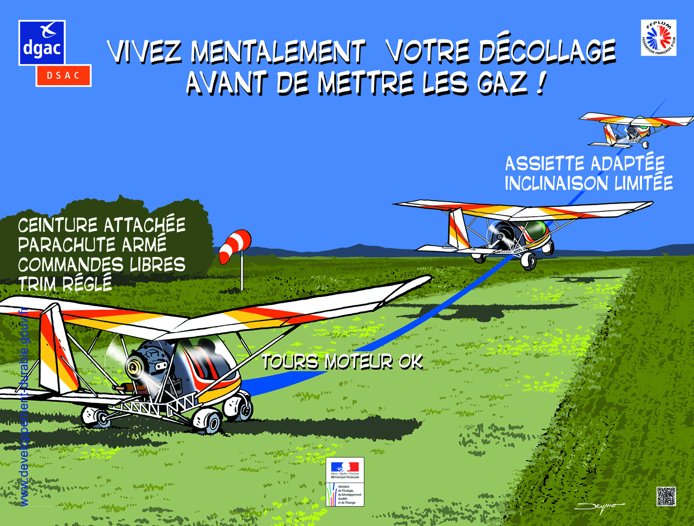 technique de vol affiche decollage